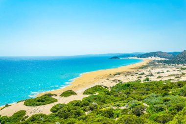 Karpaz Yarımadası'Cypru sonunda yer alan ünlü Altın beach