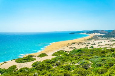 Karpaz Yarımadası'Cypru sonunda yer alan ünlü Altın beach