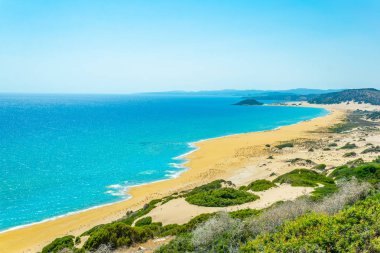 Karpaz Yarımadası'Cypru sonunda yer alan ünlü Altın beach