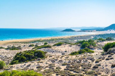Karpaz Yarımadası'Cypru sonunda yer alan ünlü Altın beach