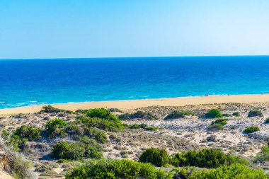 Karpaz Yarımadası'Cypru sonunda yer alan ünlü Altın beach