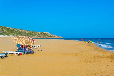 Karpaz Yarımadası'Cypru sonunda yer alan ünlü Altın beach