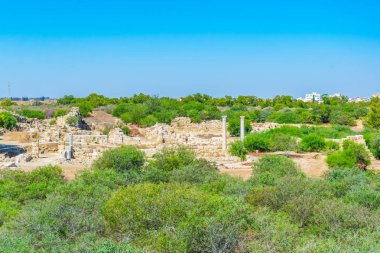 Gazimağusa-Cypru yakınındaki Antik Salamis sit alanı, spor salonu kalıntıları