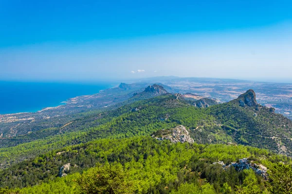 Vue Sur Péninsule Karpaz Dans Nord Chypre Depuis Château Kantara — Photo