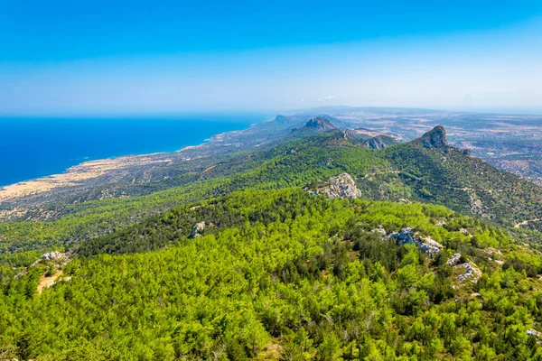Uitzicht Karpaz Schiereiland Het Noordelijk Deel Van Cyprus Uit Kantara — Stockfoto