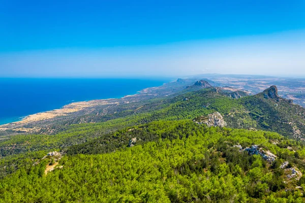 Uitzicht Karpaz Schiereiland Het Noordelijk Deel Van Cyprus Uit Kantara — Stockfoto