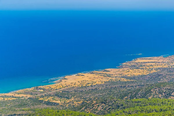 Vue Aérienne Bord Mer Péninsule Karpaz — Photo