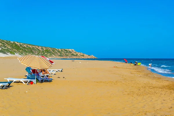 Karpaz Yarımadası'Cypru sonunda yer alan ünlü Altın beach