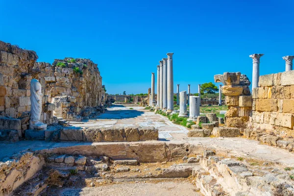 Romjai Ősi Salamis Régészeti Helyszín Famagusta Cypru Közelében Gimnázium — Stock Fotó