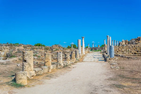 Ruínas Ginásio Antigo Sítio Arqueológico Salamis Perto Famagusta Cypru — Fotografia de Stock