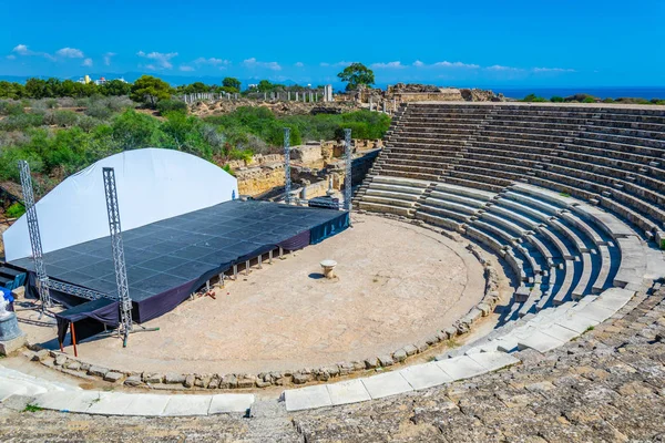 Famagusta Cypru Yakın Antik Salamis Arkeolojik Bölgesi Anfi Tiyatro Kalıntıları — Stok fotoğraf