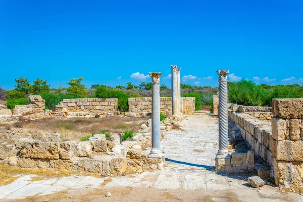 Ruínas Banhos Antigo Sítio Arqueológico Salamis Perto Famagusta Cypru — Fotografia de Stock