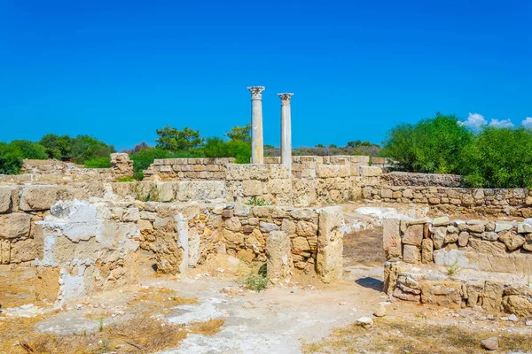 Ruínas Banhos Antigo Sítio Arqueológico Salamis Perto Famagusta Cypru — Fotografia de Stock