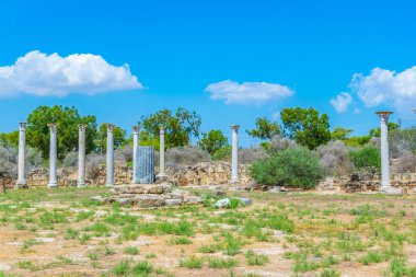 Gazimağusa-Cypru yakınındaki Antik Salamis sit alanı, spor salonu kalıntıları