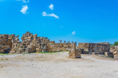 Ruins of Gymnasium at ancient Salamis archaeological site near Famagusta, Cypru clipart