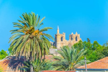 Eski kasaba Mağusa Lala Mustafa Paşa Camii, Cypru ile havadan görünümü