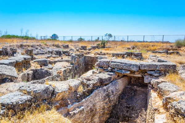 Ruínas Antigas Necrópolis Salamis Perto Famagusta Cypru — Fotografia de Stock