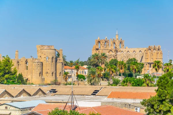 Vista Aérea Famagusta Dominada Por Mezquita Lala Mustafa Pasa Iglesia —  Fotos de Stock