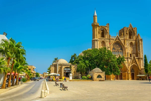 Altstadt Von Famagusta Mit Lala Mustafa Pasa Moschee Cypru — Stockfoto