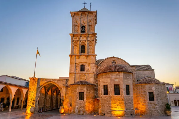 Zonsondergang Van Kerk Van Sint Lazarus Larnaca Cypru — Stockfoto