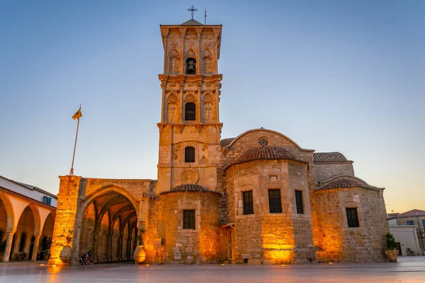 Zonsondergang Van Kerk Van Sint Lazarus Larnaca Cypru — Stockfoto