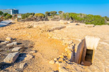 Makronissos mezar Cypru üzerinde Ayia Napa yakınındaki