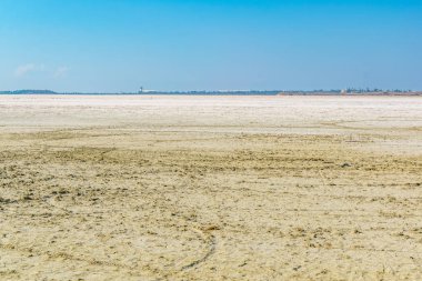 Larnaka Tuz Gölü yaz aylarında, Cypru kurutulmuş