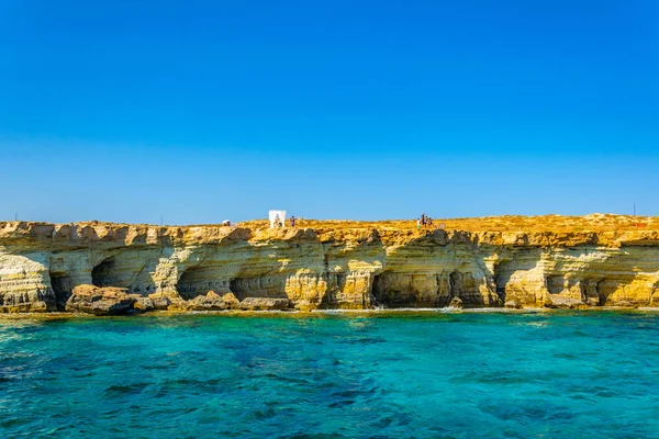 Cape Greco Adlı Deniz Mağaralarda Güneydoğu Cypru — Stok fotoğraf