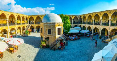 Lefkoşa, Kıbrıs, 29 Ağustos 2017: Eski bir tüccar otel - büyük görünümünü dönüştürülmüş bir modern turistik, Lefkoşa, Cypru han -