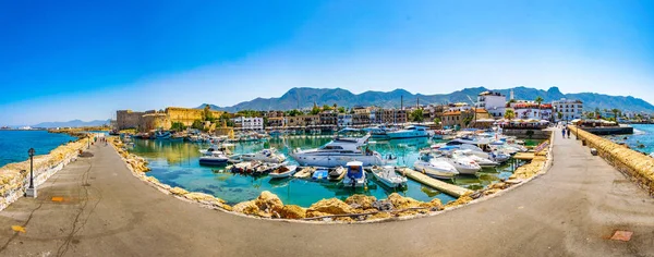 Kyrenia Cyprus August 2017 View Port Kyrenia Girne Sunny Summer — стоковое фото