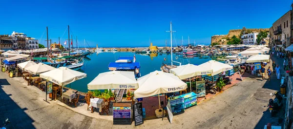 Quirénia Chipre Agosto 2017 Vista Porto Kyrenia Girne Durante Dia — Fotografia de Stock