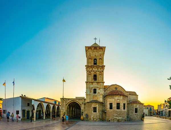 Larnaca Kıbrıs Ağustos 2017 Gün Batımı Görünümü Kilisesi Saint Lazarus — Stok fotoğraf