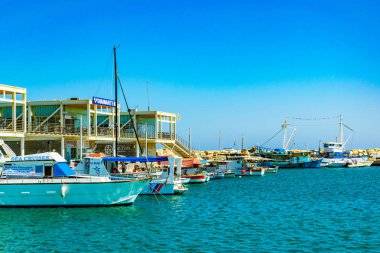 Limasol, Kıbrıs, 16 Ağustos 2017: Eski liman Limasol'da bir canlı turizm alanına Cypru dönüştürdü