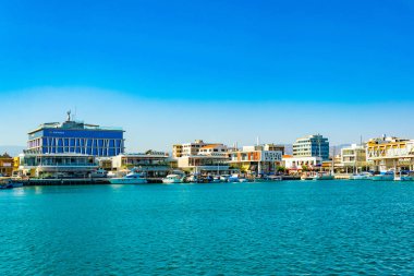 Limasol, Kıbrıs, 16 Ağustos 2017: Limassol, Cypru eski bağlantı noktası restoranlarda