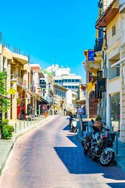 Limassol Chipre Agosto 2017 Calle Estrecha Centro Limassol Jalá — Foto de Stock