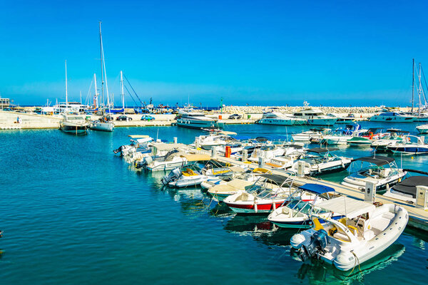 LIMASSOL, CYPRUS, AUGUST 16, 2017: Limassol marina on Cypru