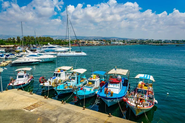 Paphos Chipre Agosto 2017 Vista Porto Paphos Cypru — Fotografia de Stock