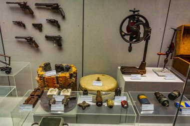 Lefkoşa, Kıbrıs, 24 Ağustos 2017: Nicosia, Cypru Milli Mücadele müzede içinin