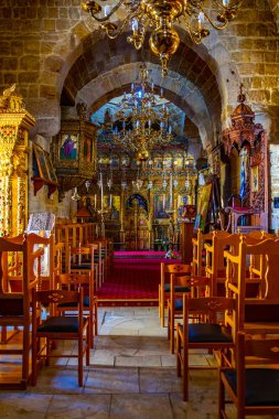 Lefkoşa, Kıbrıs, 24 Ağustos 2017: İç Saint John Katedrali Nicosia, Cypru