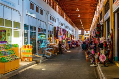 Lefkoşa, Kıbrıs, 24 Ağustos 2017: Lefkoşa, Cypru Belediye pazarda görünümünü