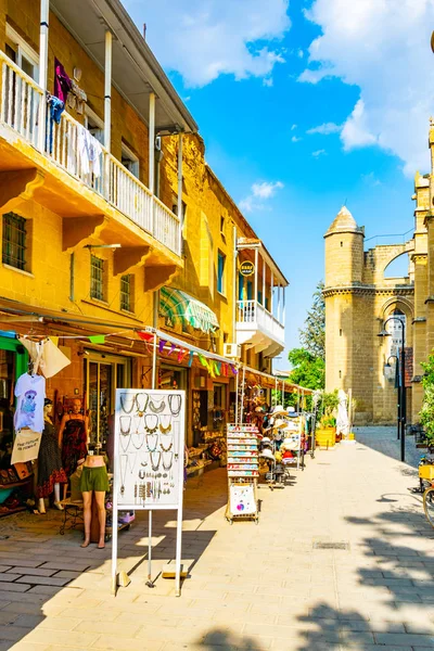 Lefkosa Zypern August 2017 Touristenstände Rund Eine Enge Straße Die — Stockfoto