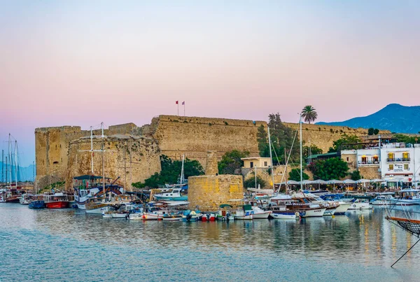 Kyrenia Kypr Srpna 2017 Západy Slunce Nad Kyrenia Castle Port — Stock fotografie