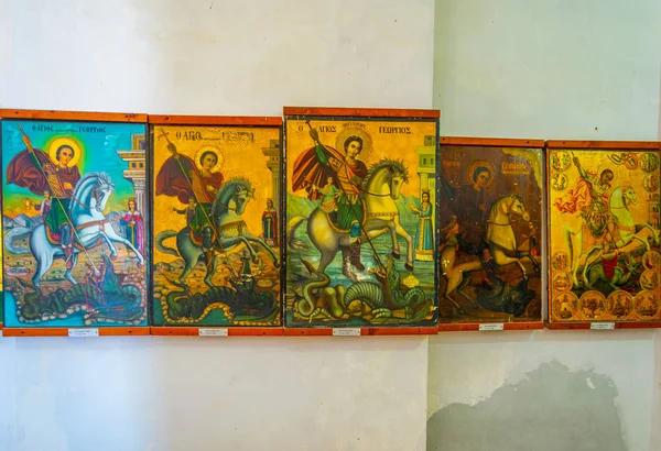 Famagusta Cypr Sierpnia 2017 Wnętrze Muzeum Ikon Wewnątrz Klasztoru Barnabas — Zdjęcie stockowe