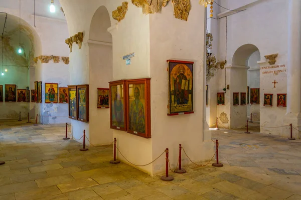 Famagusta Chipre Agosto 2017 Interior Una Iglesia Interior Del Monasterio — Foto de Stock