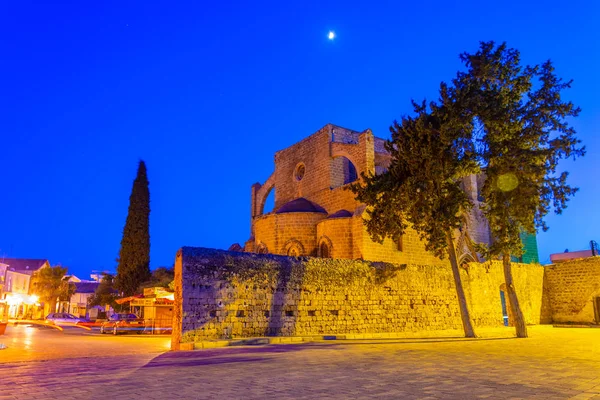 Famagusta Kıbrıs Ağustos 2017 Gece Görünümünü Famagusta Cypru Sinan Paşa — Stok fotoğraf