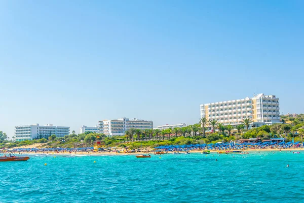 Agia Napa Cyprus August 2017 People Enjoying Sunny Day Beach — Stock Photo, Image