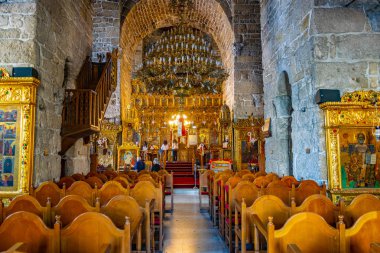 Larnaca, Kıbrıs, 9 Nisan 2018: İç Larnaka, Cypru, Saint Lazarus Church