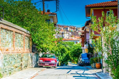Eski Şehir Selanik, Greec dar bir sokakta görünümünü