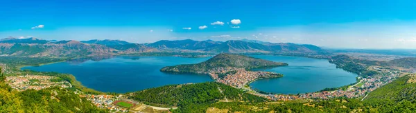 Vista Aérea Ciudad Griega Kastoria Rodeada Por Orestiada Lak —  Fotos de Stock