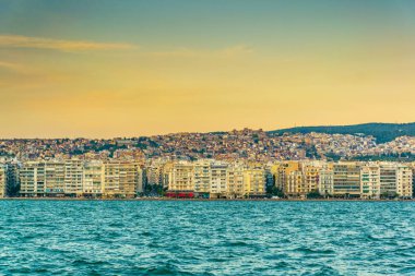 Thessaloniki, greec gün batımı görünümü